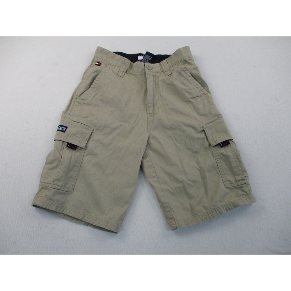 Tommy Hilfiger Boys Shorts Size 12 Brown Y2K Baggy Fit